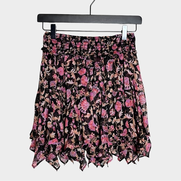 NWT MISA LOS ANGELES Jagger Skirt in Rosetta Fleur floral feminine ruffle small - Picture 2 of 7